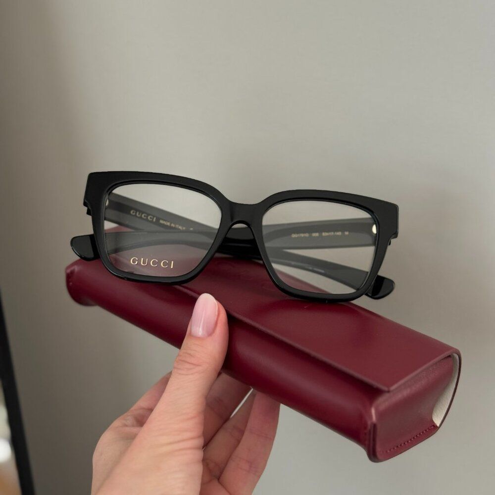 Gucci Women Eyeglasses Black Square GG1791O 005 NEW AUTHENTIC - Picture 2 of 13